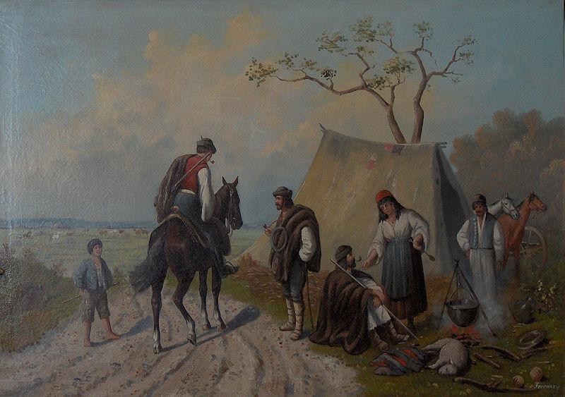 unknow artist Encampment of horse keepers Germany oil painting art